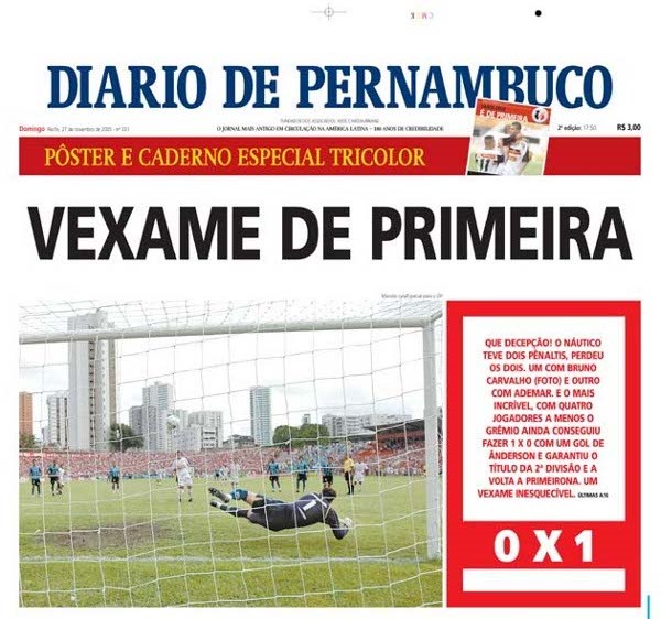 Arquivo:Diário de Pernambuco - Vexame de Primeira - Batalha dos Aflitos.jpg